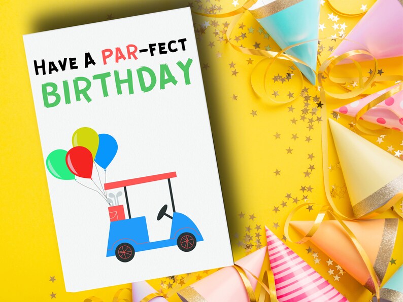 Golf Birthday Card - Printable, Instant Download - Etsy