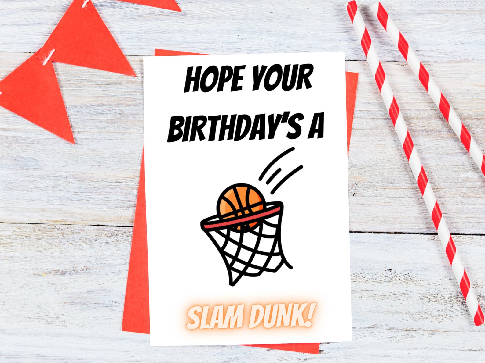 Basketball Birthday Card - Printable Download - Etsy