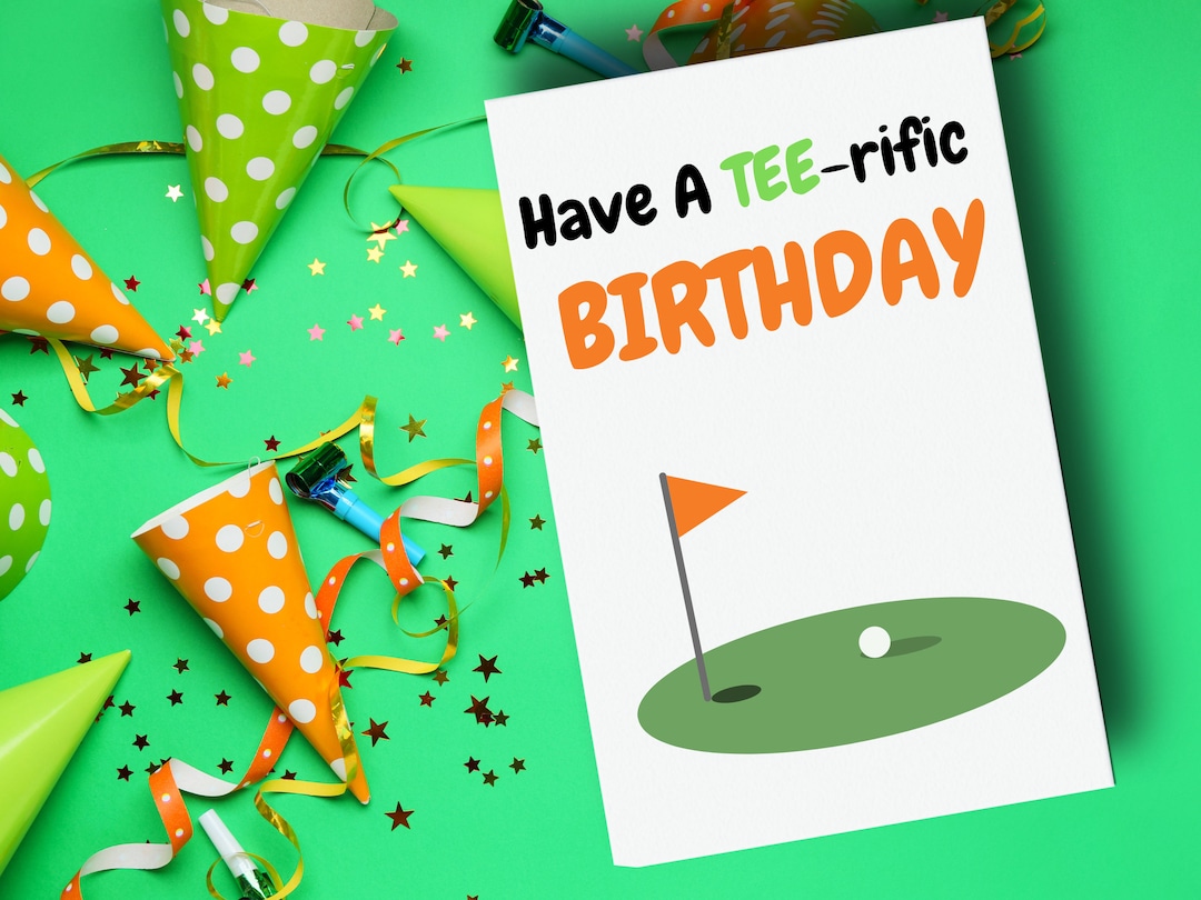 Golf Birthday Card Printable, Digital Instant Download - Etsy