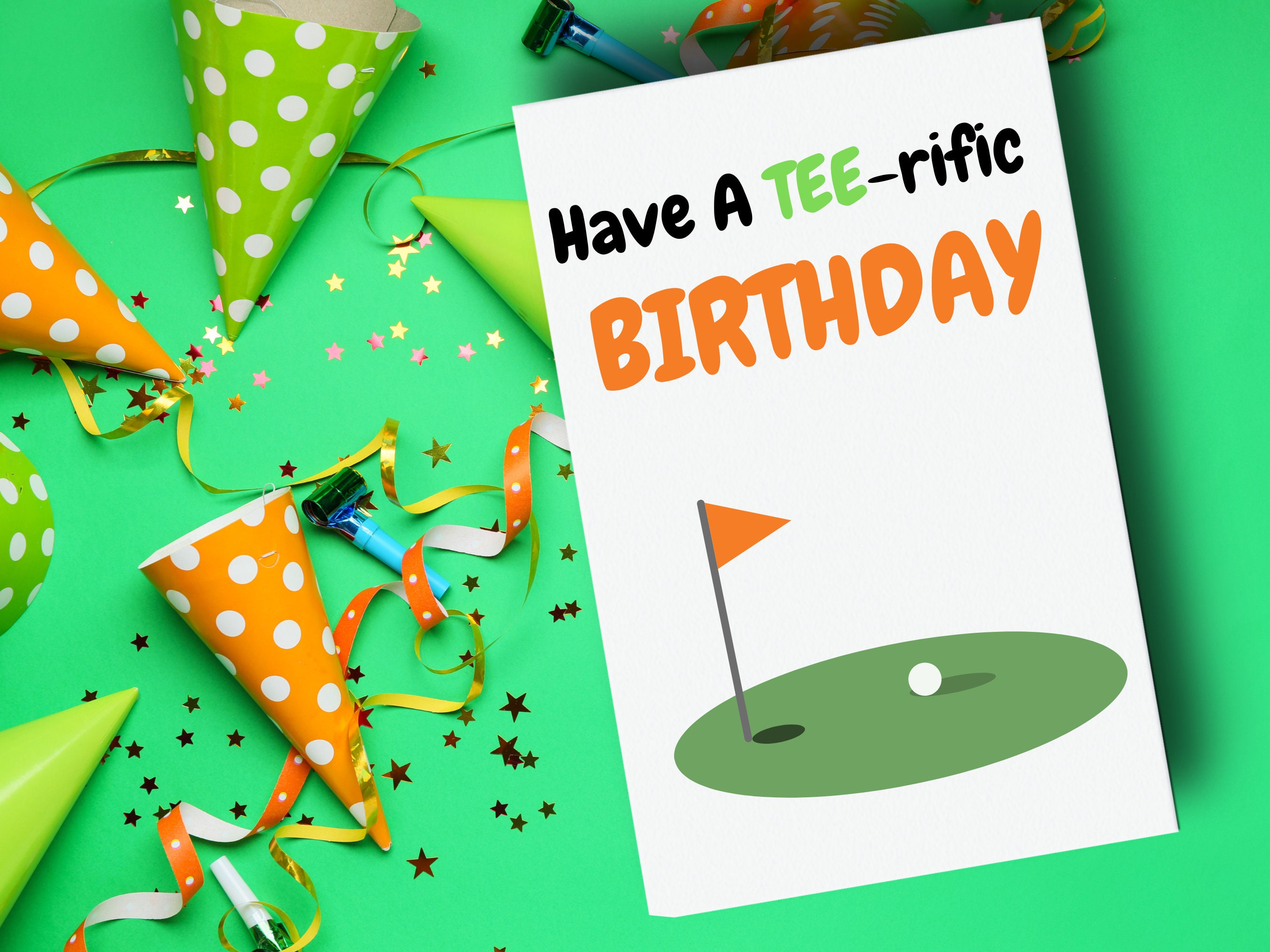 Golf Birthday Card Printable, Digital Instant Download - Etsy Canada