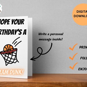 Basketball Birthday Card - Printable Download - Etsy
