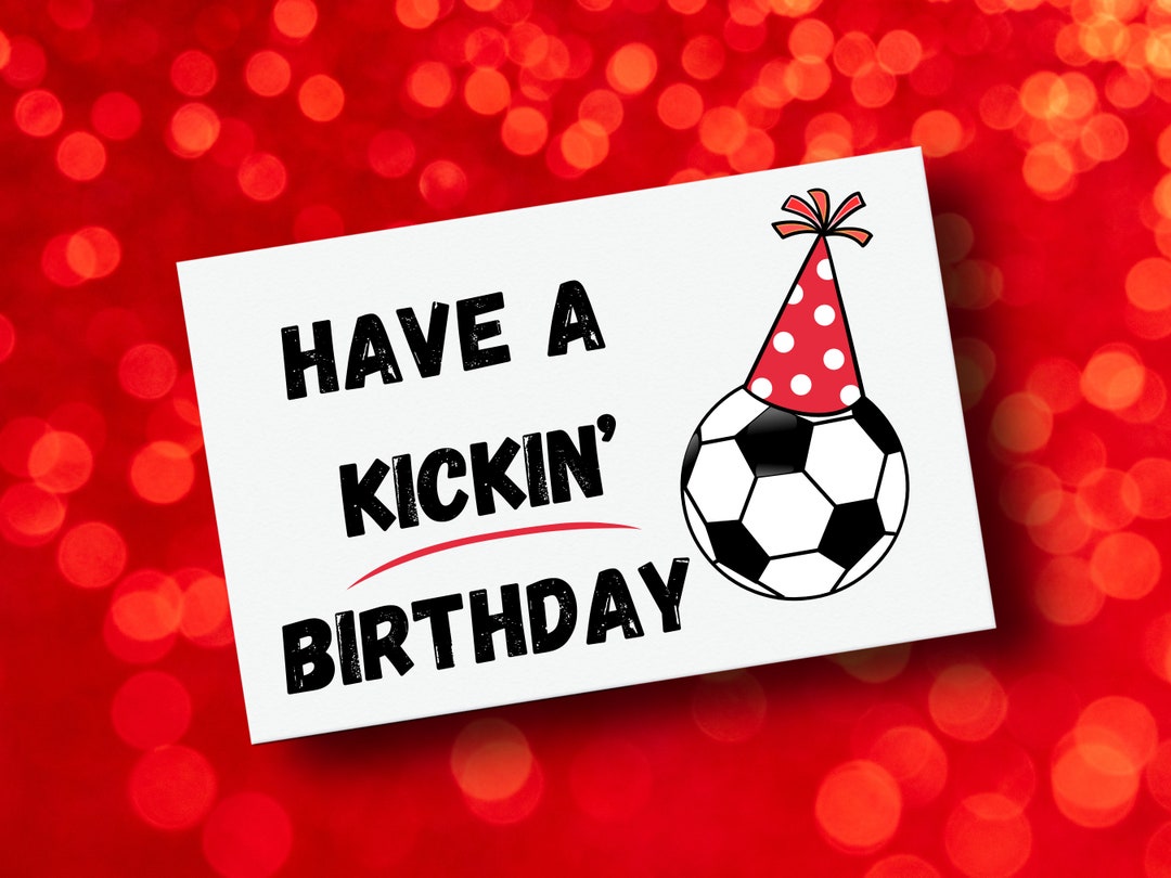 Soccer Birthday Card Printable, Download Etsy