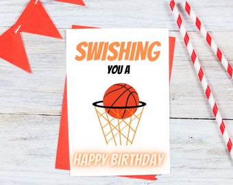 Basketball Birthday Card - PRINTABLE Sports Birthday Card, Digital Card ...