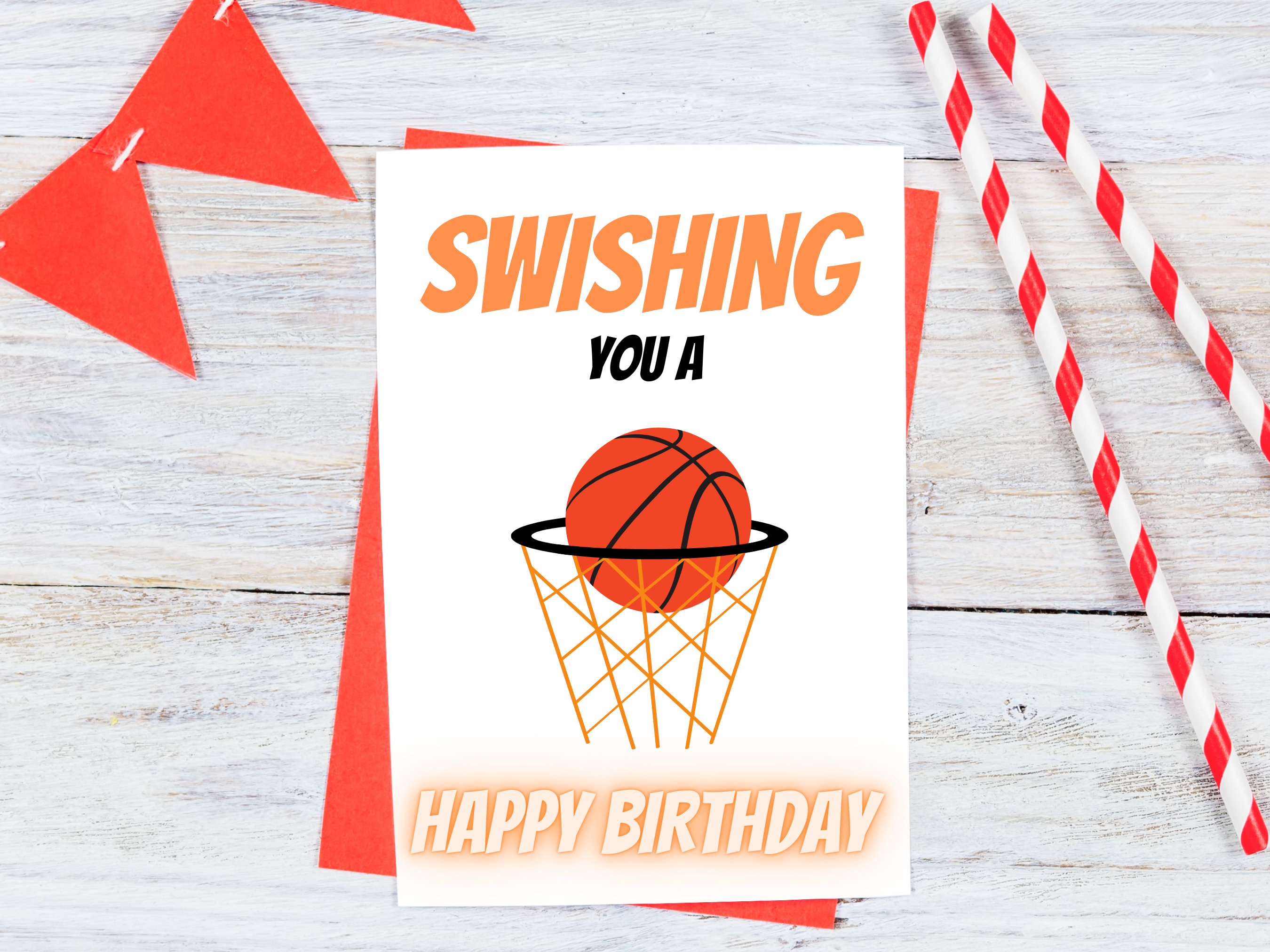 Basketball Birthday Card Printable, Download Etsy