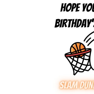 Basketball Birthday Card - Printable Download - Etsy