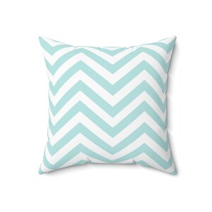 Green pastel zig-zag on white spun polyester square pillow