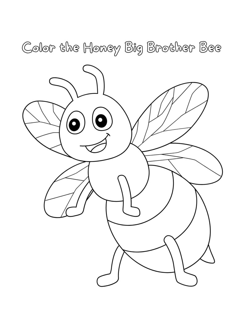 Printable Bee Coloring Pages for Kindergarten, Daycare and Grade School ...