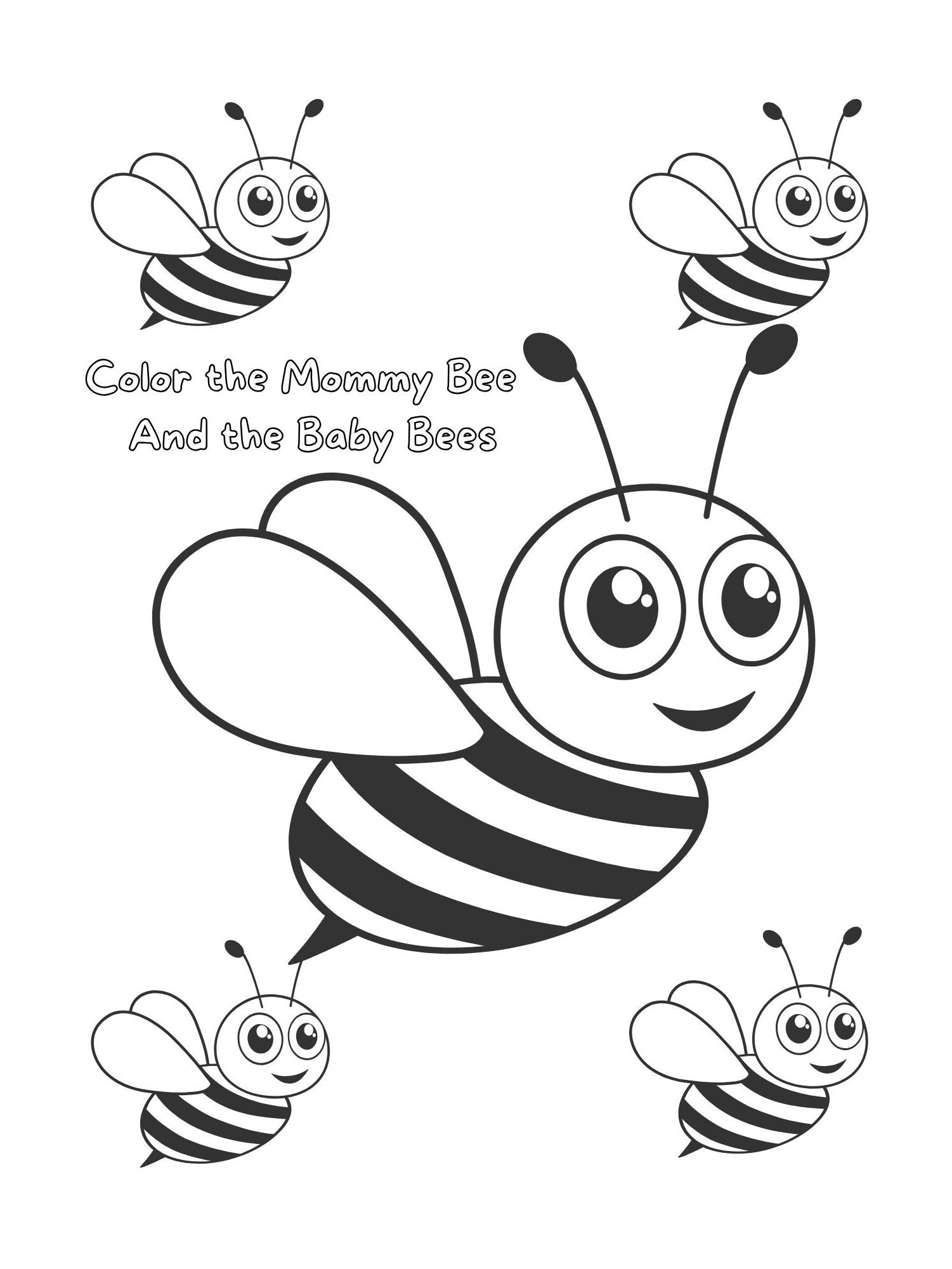 Printable Bee Coloring Pages for Kindergarten, Daycare and Grade School Kids of All Ages Enjoy ...