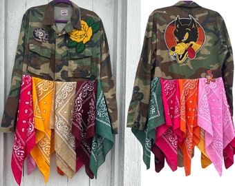 Totally Patched Out Man, Bandana Militärjacke (Lg/XL)