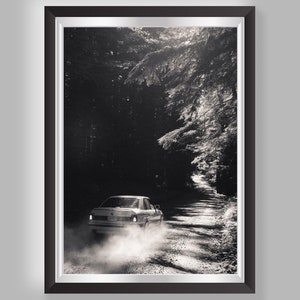 BMW E34-poster | E34 ontsnapping | Mount Rainier, Seattle, VS | C-type Fuji mat hoogwaardige afdruk