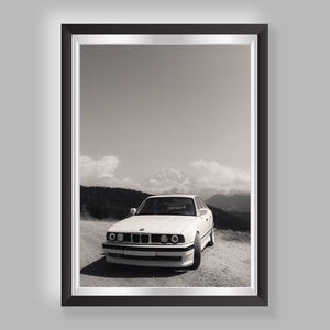 BMW E34-poster | De weg naar de top | Mount Rainier, Seattle, VS | C-type Fuji mat hoogwaardige afdruk