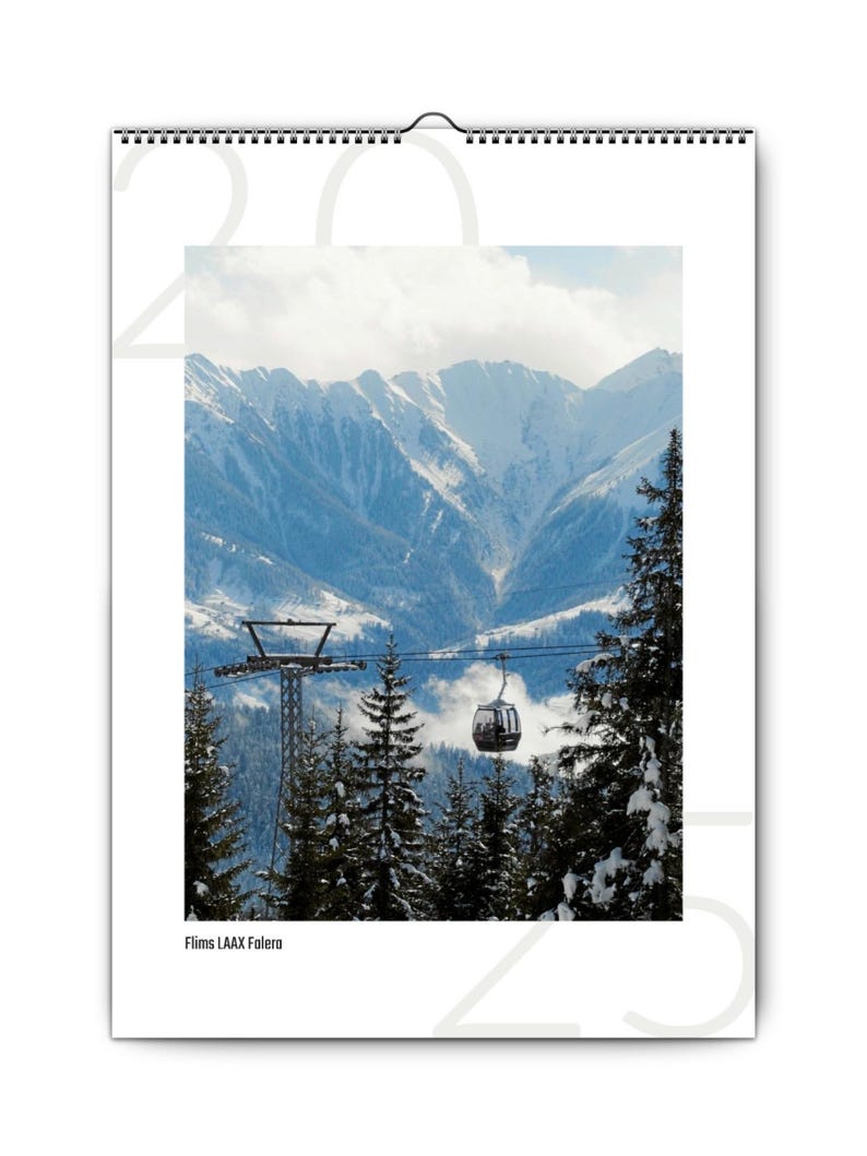 2025 Ski Calendar Flims Laax Falera Photography Alpine Travel Wall