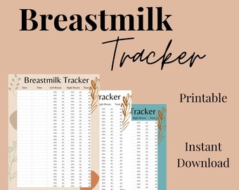 Breastmilk Tracker Printable Breastfeeding Breast Pumping Tracker Instant Download PDF Milk Tracker Frozen Milk Storage Tracker
