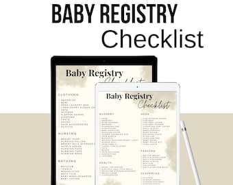 Neugeborenen Baby-Registratur Checkliste Printable Baby-Registratur Checkliste Sofortiger Download PDF Neugeborene Baby-Registry Checkliste Neues Baby