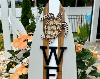 Surfboard  Sea Turtle Welcome Sign