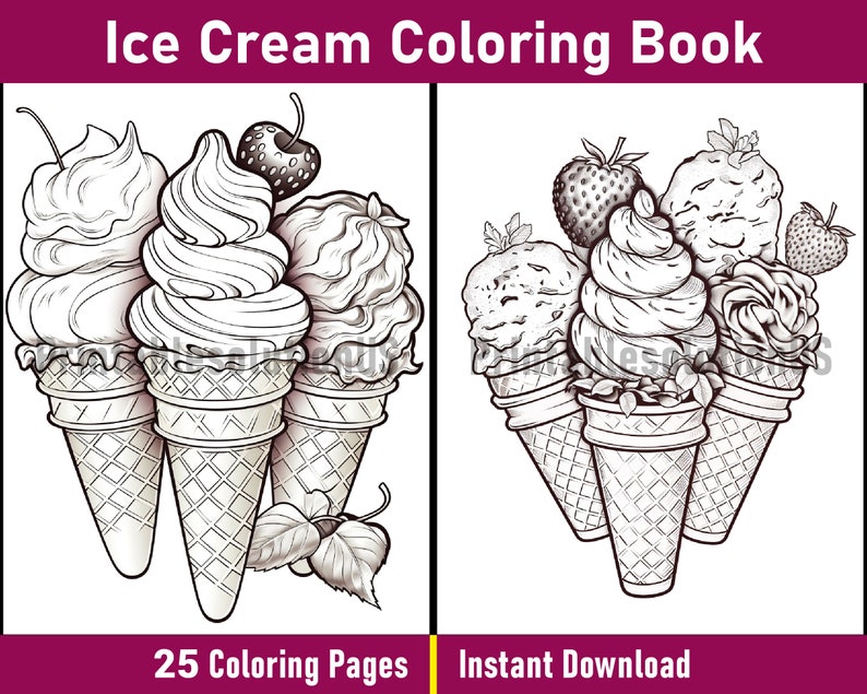 Ice Cream Coloring Book Printable Ice Cream Coloring Pages Grayscale