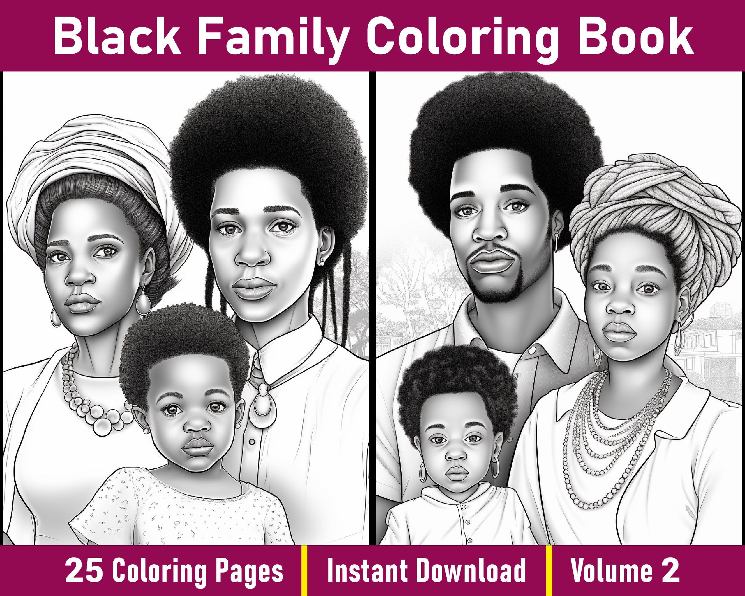 Black Family Coloring Pages V 2 - Il Fullxfull.4863676232 3d99 