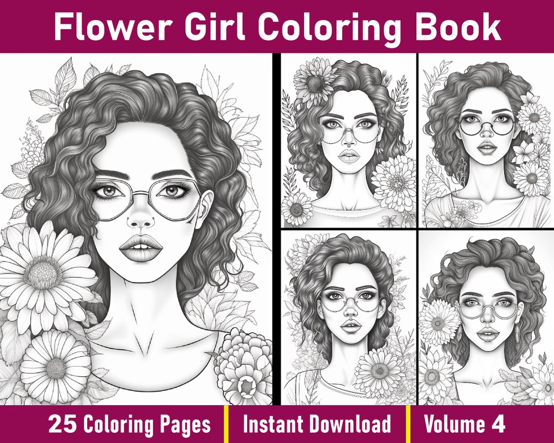 Flower Girl Coloring Book V4 Beautiful Girl Coloring Pages Printable