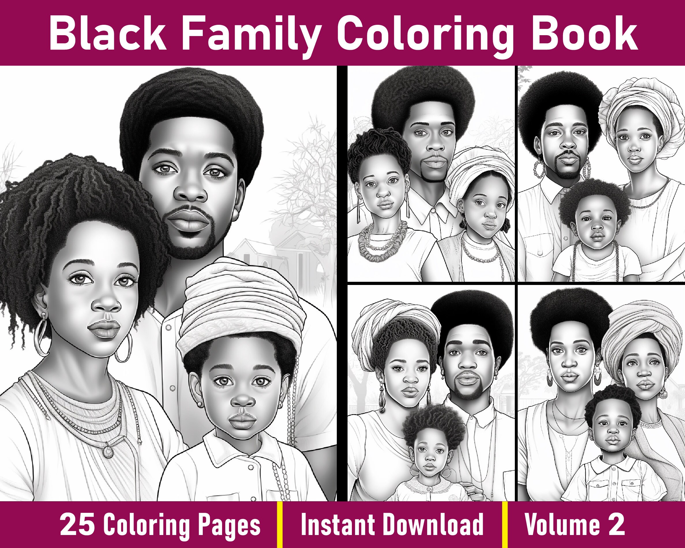 Black Family Coloring Pages V2 African Coloring Book Black African