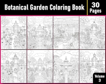 Botanical Garden Coloring Book, Volume 3 | 30 Printable Pages (PDF)