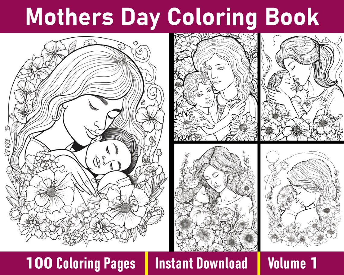 Mothers Day Coloring Book Vol-1 Happy Mother's Day Coloring Pages ...