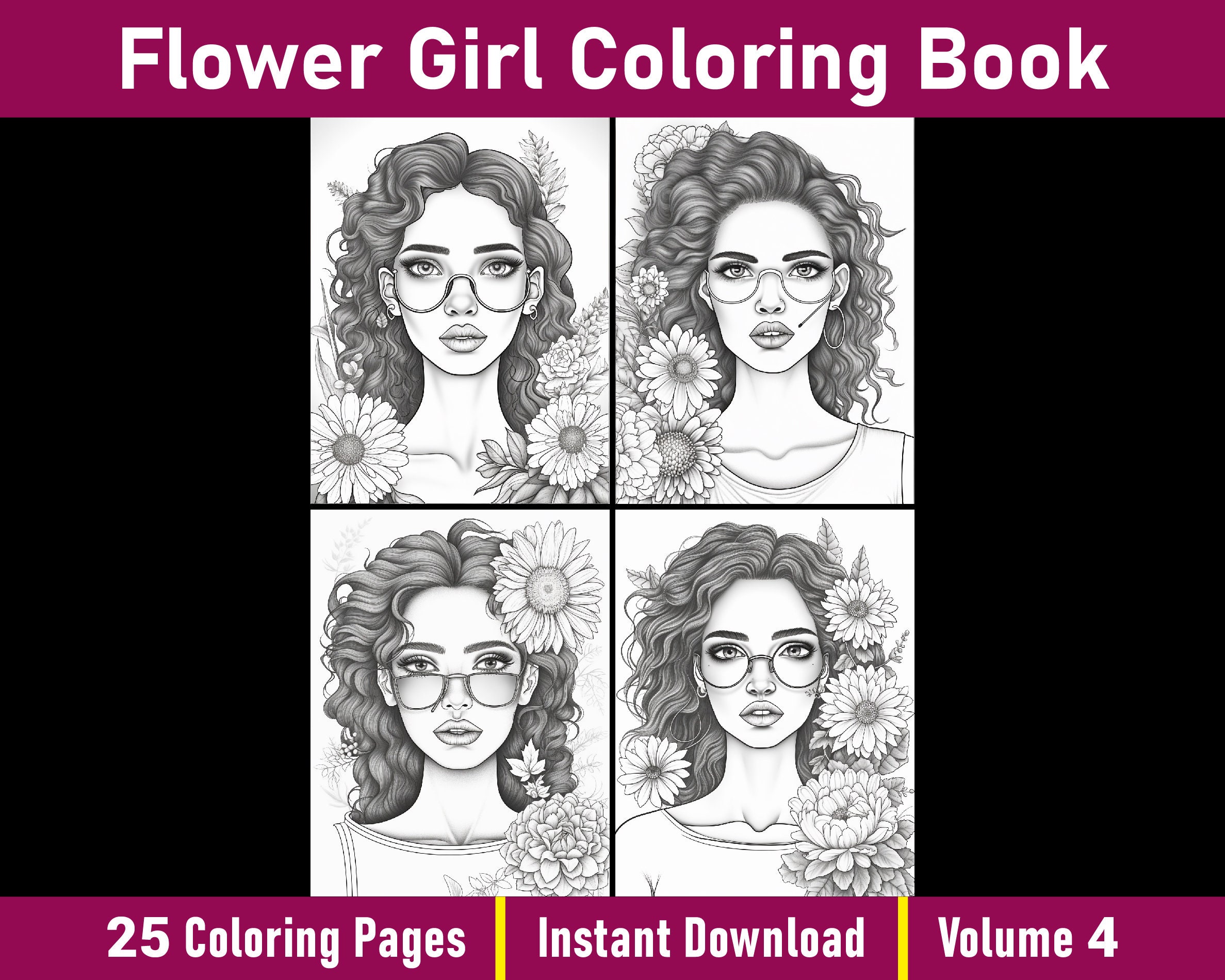 Flower Girl Coloring Book V4 Beautiful Girl Coloring Pages Printable