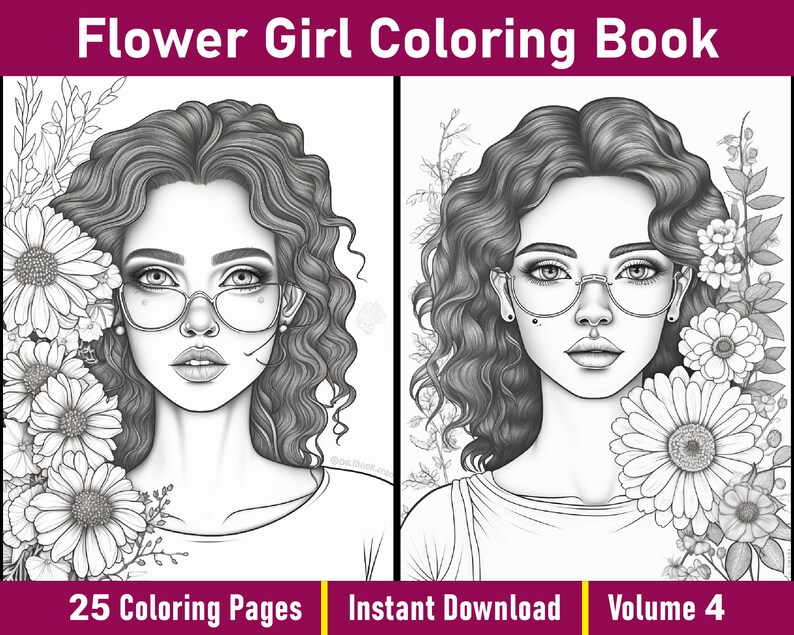 Flower Girl Coloring Book V4 Beautiful Girl Coloring Pages Printable