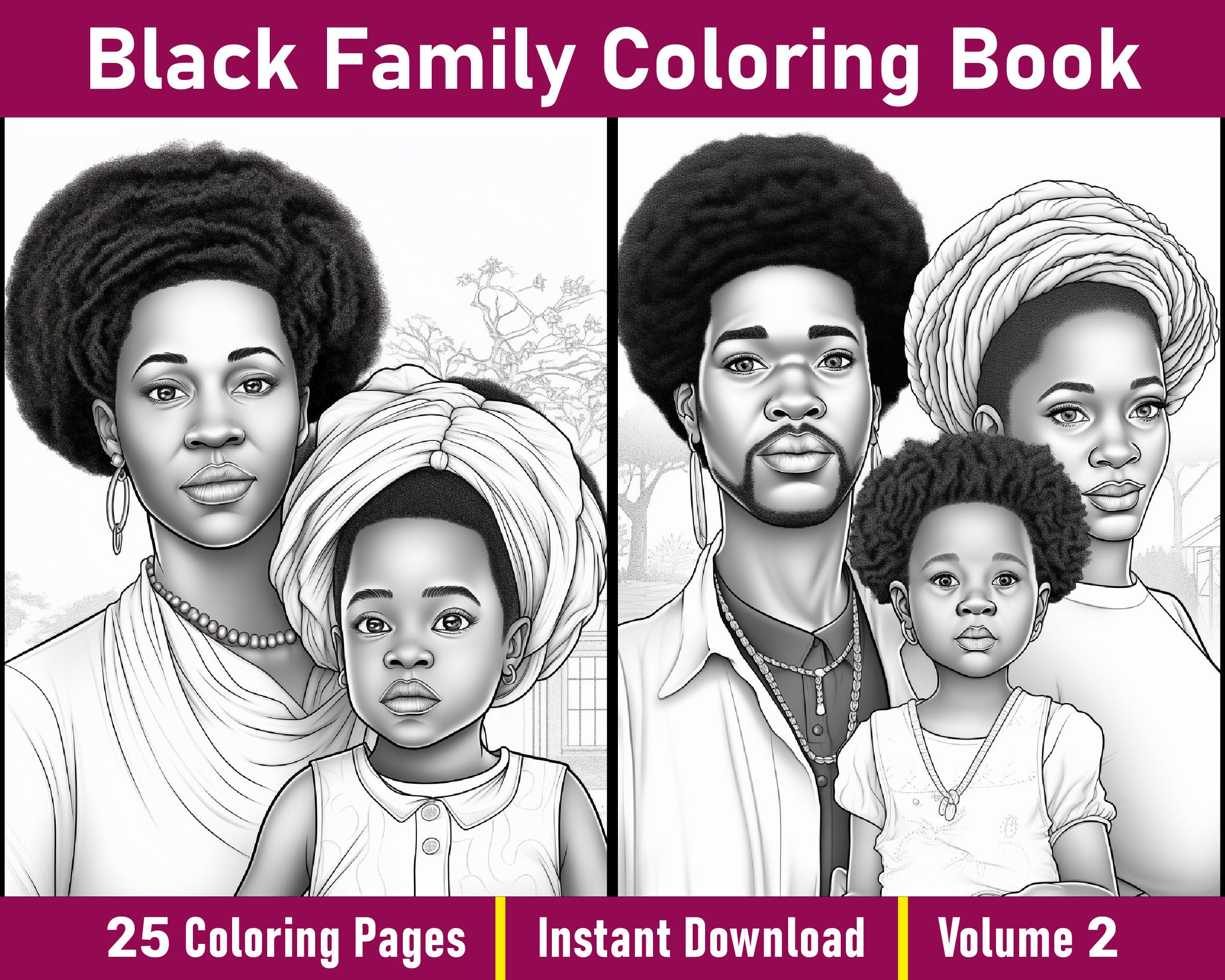 Black Family Coloring Pages V 2 - Il Fullxfull.4911933571 C8tj 
