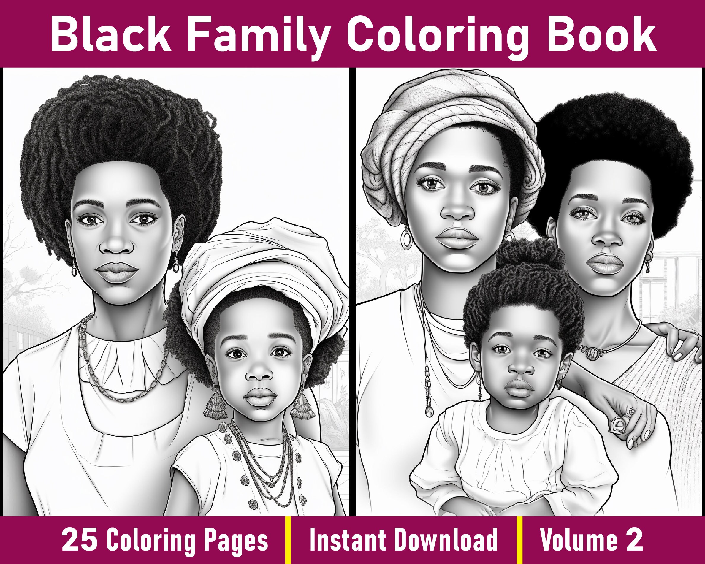 Black Family Coloring Pages V 2 - Il Fullxfull.4911933565 R6py 