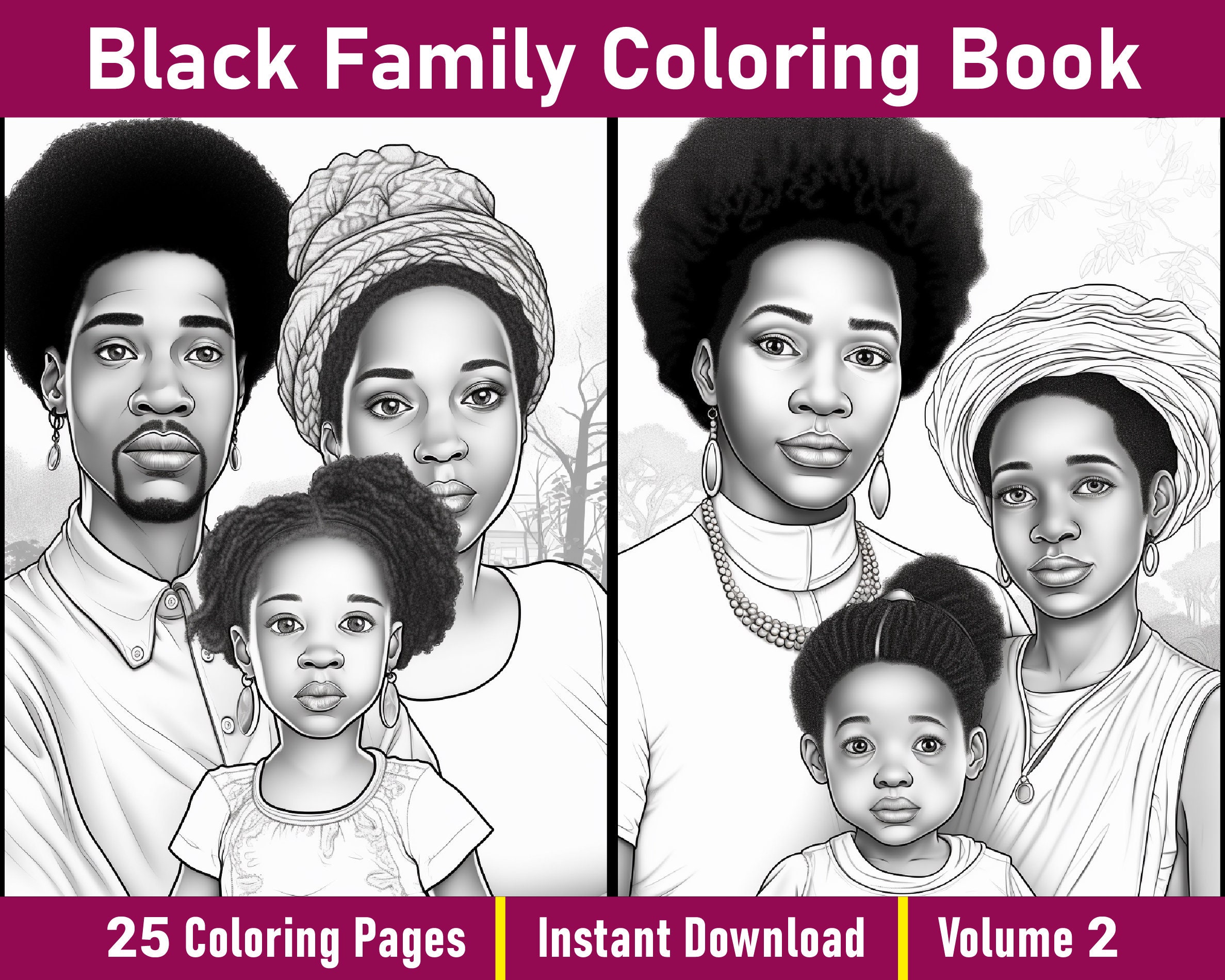 Black Family Coloring Pages V 2 - Il Fullxfull.4911933575 Nak9 