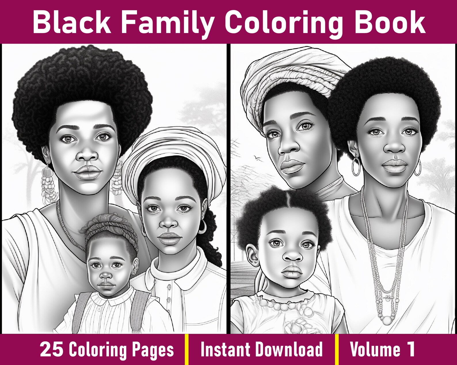 Black Family Coloring Pages V 1 - Il 1588xN.4863659922 4qgv 