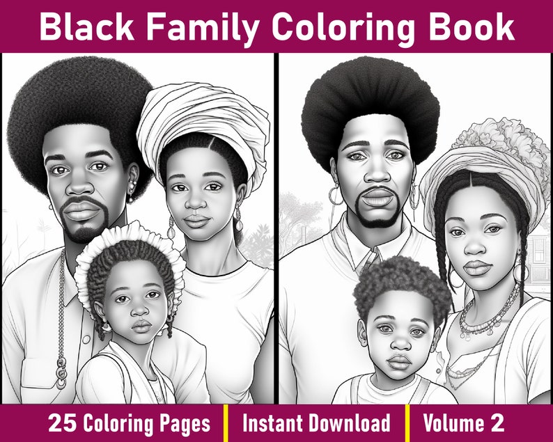 Black Family Coloring Pages V 2 - Il 794xN.4863676222 Po0l 