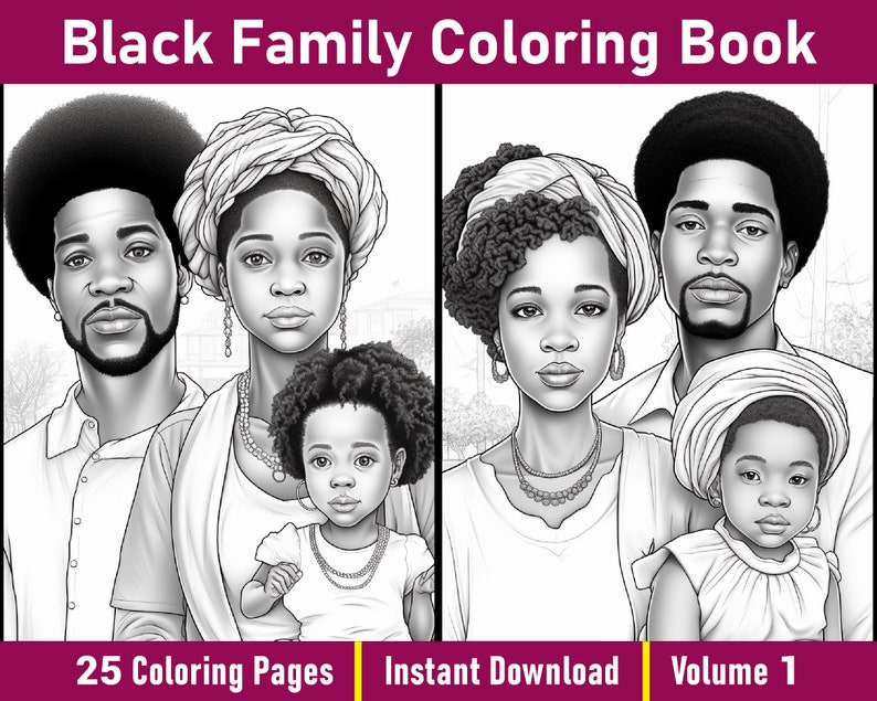 Black Family Coloring Pages V 1 - Il 794xN.4863659914 R9ib 