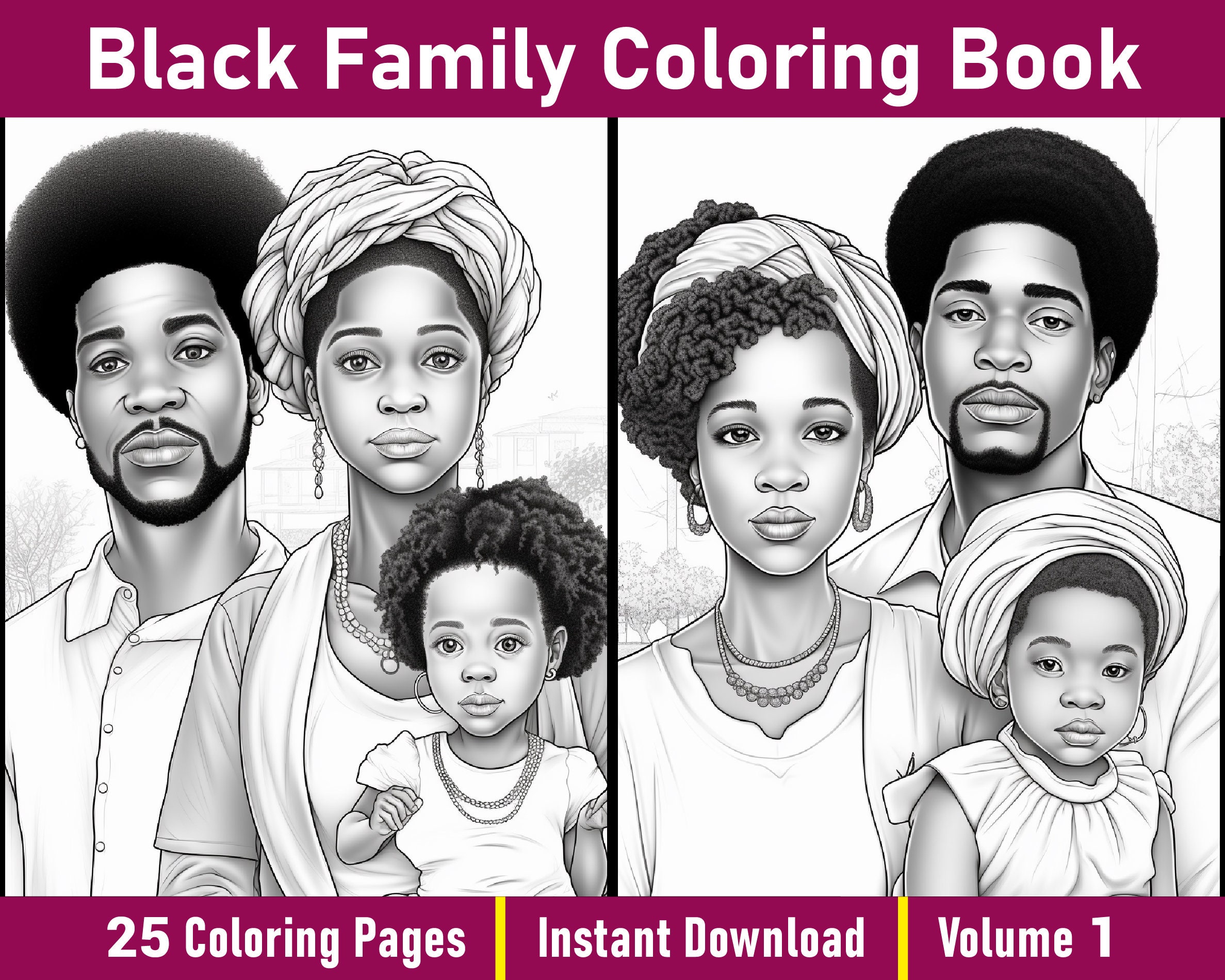 Black Family Coloring Pages V 1 - Il Fullxfull.4863659914 R9ib 