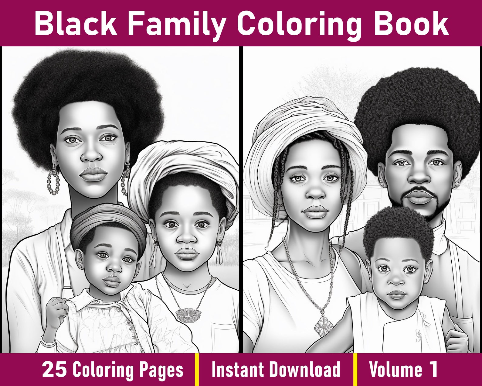 Black Family Coloring Pages V 1 - Il 1588xN.4911917325 Q7h5 