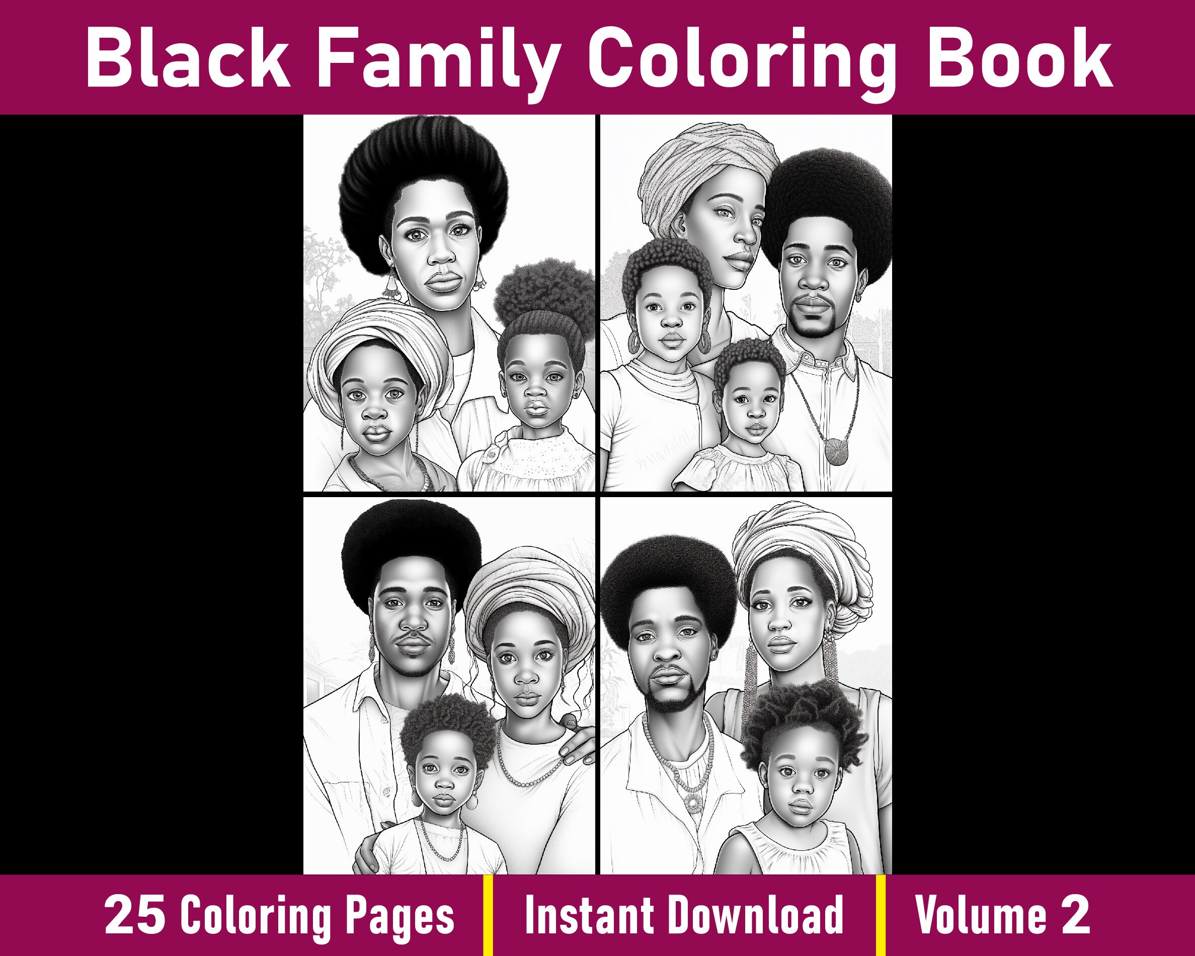 Black Family Coloring Pages V 2 - Il Fullxfull.4863676164 80y2 