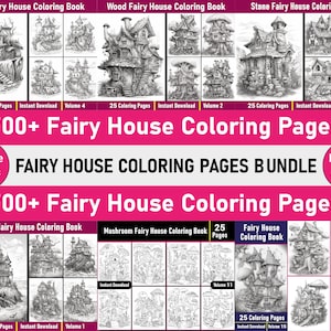 700+ Fairy House Coloring Pages Bundle | Fairy Home Coloring Book Bundle | Grayscale Coloring Book | Printable PDF File | Instant Download