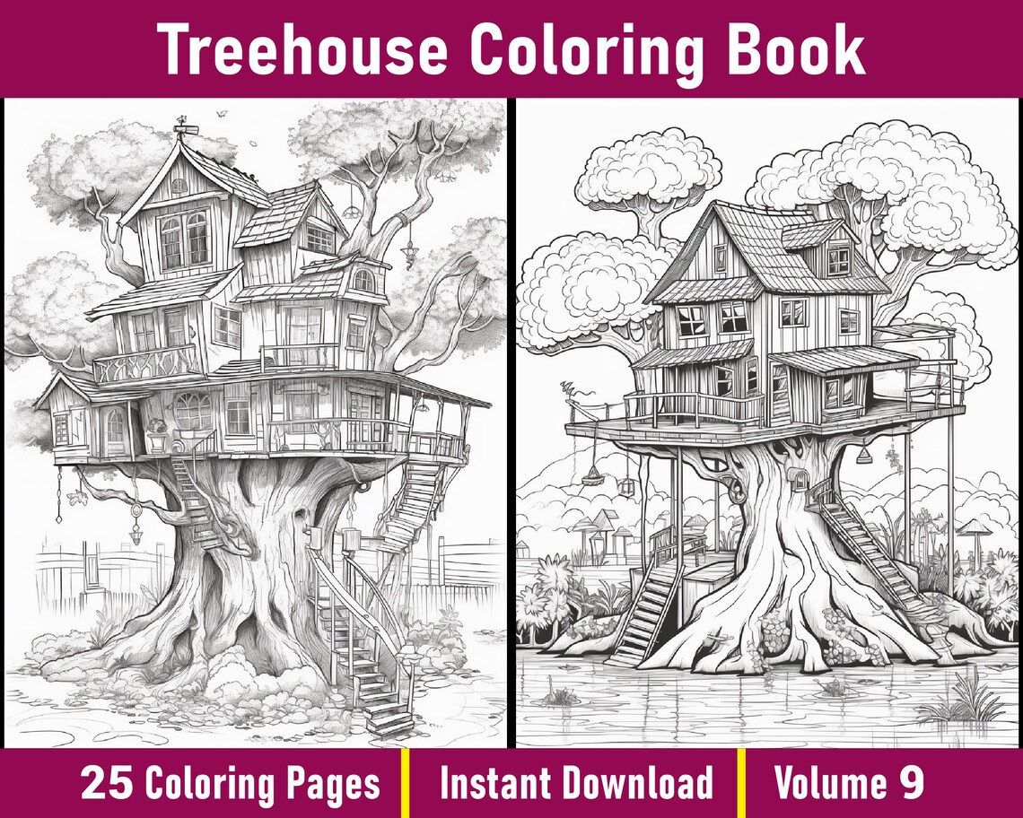 Treehouse Coloring Book Vol9 Enchanted Treehouse Coloring Pages