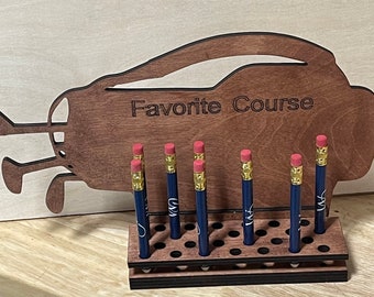 Personalized Pencil Display Holder, Gift for Dad, Golf Pencil Display for Home Decoration, Personalized Golf Pencil Holder