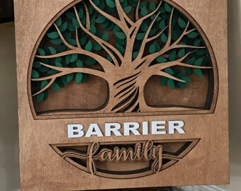 Custom Layer Tree Of Life Family Sign Wood - HANDMADE