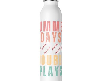 Summer Days Double Play Baseball Mom Schlanke Wasserflasche