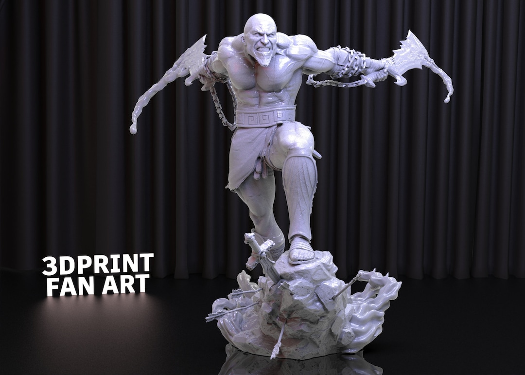 Kratos God of War Ragnarok STL File, 3D Movie Printed STL, Downloadable