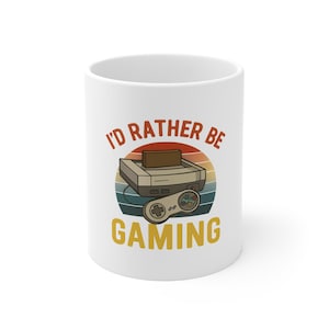 Retro Gaming Mug: &quot;I&#39;d Rather Be Gaming&quot; Coffee Cup