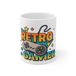 Retro Gamer Coffee Mug, Gaming Gift, Gamer Mug, Video Game Collector Mug, Retro Gamer Merchandise, Fun Coffee Cup