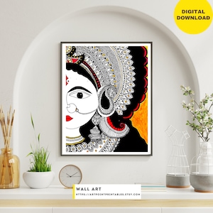 Religious Maa Durga Painting with Beautiful Mandala Art |Hand made Goddess Painting For House Decor| Spiritual Gift|