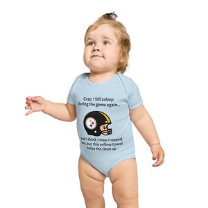 Funny Pittsburgh Steelers Onsie  - Short Sleeve Baby Bodysuit
