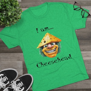 Cheesehead Packers T-shirt - Green Bay Fan Gift shirt - Cheesehead fan - Unique Green Bay Gift - Unisex Tri-Blend Crew Tee