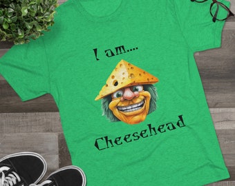 Cheesehead Packers T-shirt - Green Bay Fan Gift shirt - Cheesehead fan - Uniek Green Bay Gift - Unisex Tri-Blend Crew Tee
