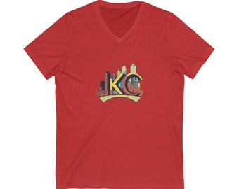 Kansas City Unisex Jersey Kortärmad V-ringad T-shirt