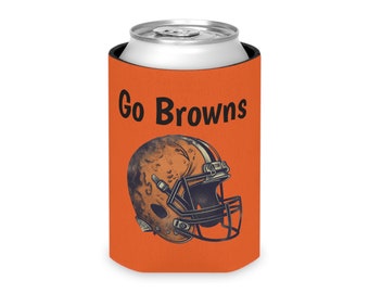 Browns Can Cooler - Browns beer can insulator - Cleveland Browns tailgate gift - Funny Browns can cooler